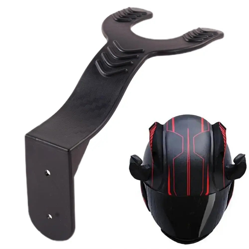 Motorcycle Gear Kitchener - ABS Motosiklet Kask Askısı Siyah Duvara