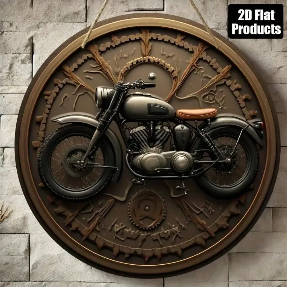 Motorcycle Gear Europe - Vintage Steampunk Duvar Sanatı, 8x8 İnç