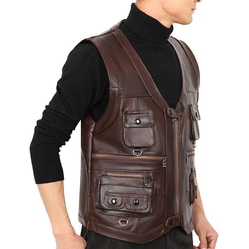 Sığır derisi Hakiki Deri Yelek - Motorcycle Gear Vest incelemesi ve fiyatı